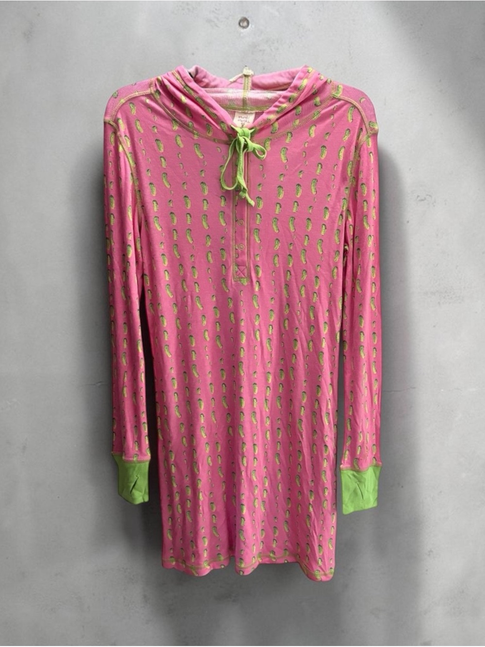 New Munki Munki Hooded Nightgown Pajamas Pickles Womens Large